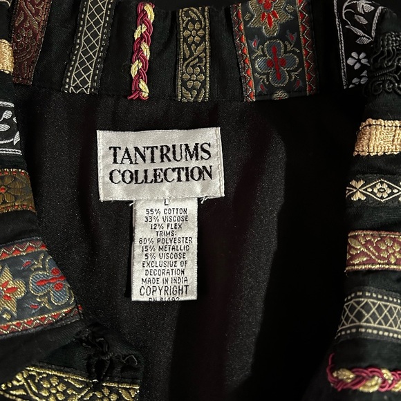 Tantrums Vintage Brocade Striped Button Front Multi Coloured Utility Jacket Sz L - Picture 5 of 8